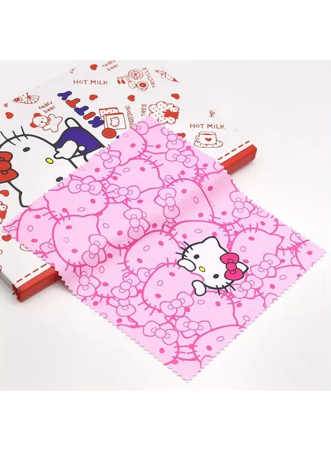 3 Pieces Hello Kitty Glasses Cloth Pink Cat Design Ultra fine Fiber Cleaning Cloth - Image 4