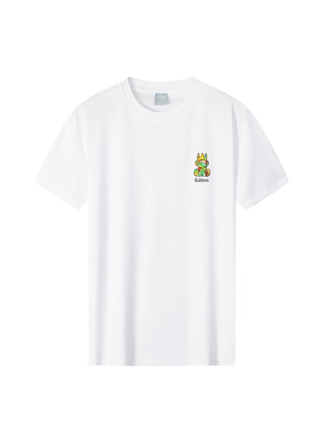 Cabbeen Solona Cool Feeling T-shirt 24 Summer Creative Cartoon Dragon Print Short Sleeve Trend Bleached White 02 48 - Image 3