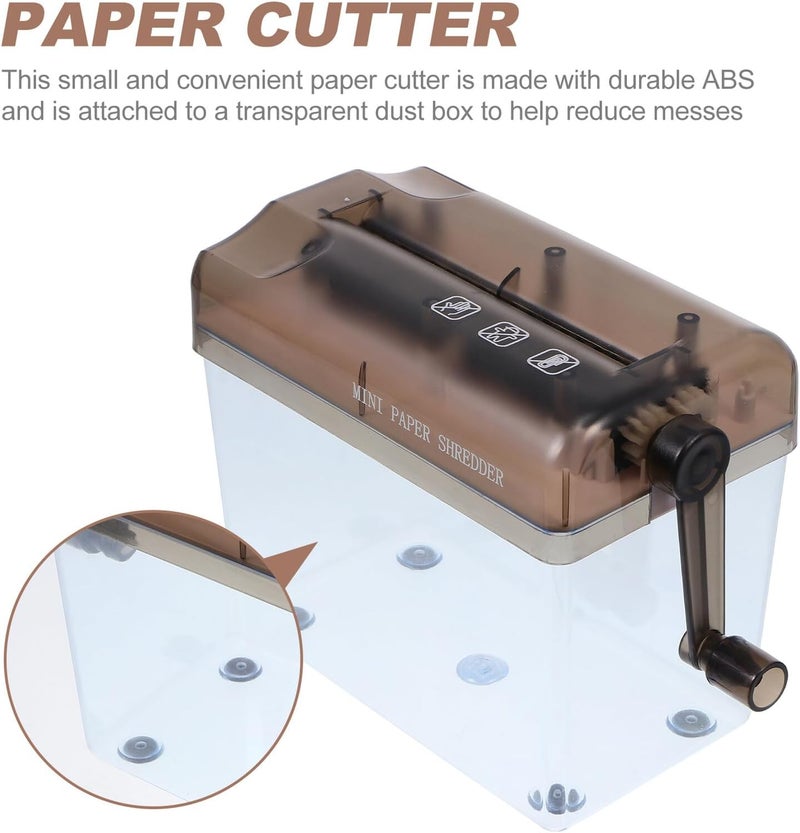 Gatuida Mini Hand Crank Paper Shredder Manual Paper Cutting Tool for Office School Home Use Strip Document Cutter Privacy Protection - Image 5