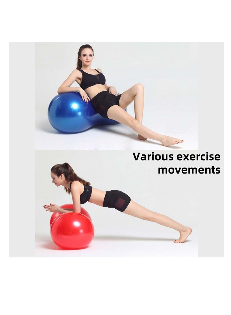 نوفولان كرة اليوجا من NOVOLAN - كرة استقرار على شكل حبة الفول السوداني لتدريب التوازن وقوة الجذع - كرة تمارين مضادة للانفجار للمنزل واللياقة البدنية في صالة الألعاب الرياضية - تتضمن مضخة وشريط تمدد اليوجا (45 × 90 سم) - Image 5