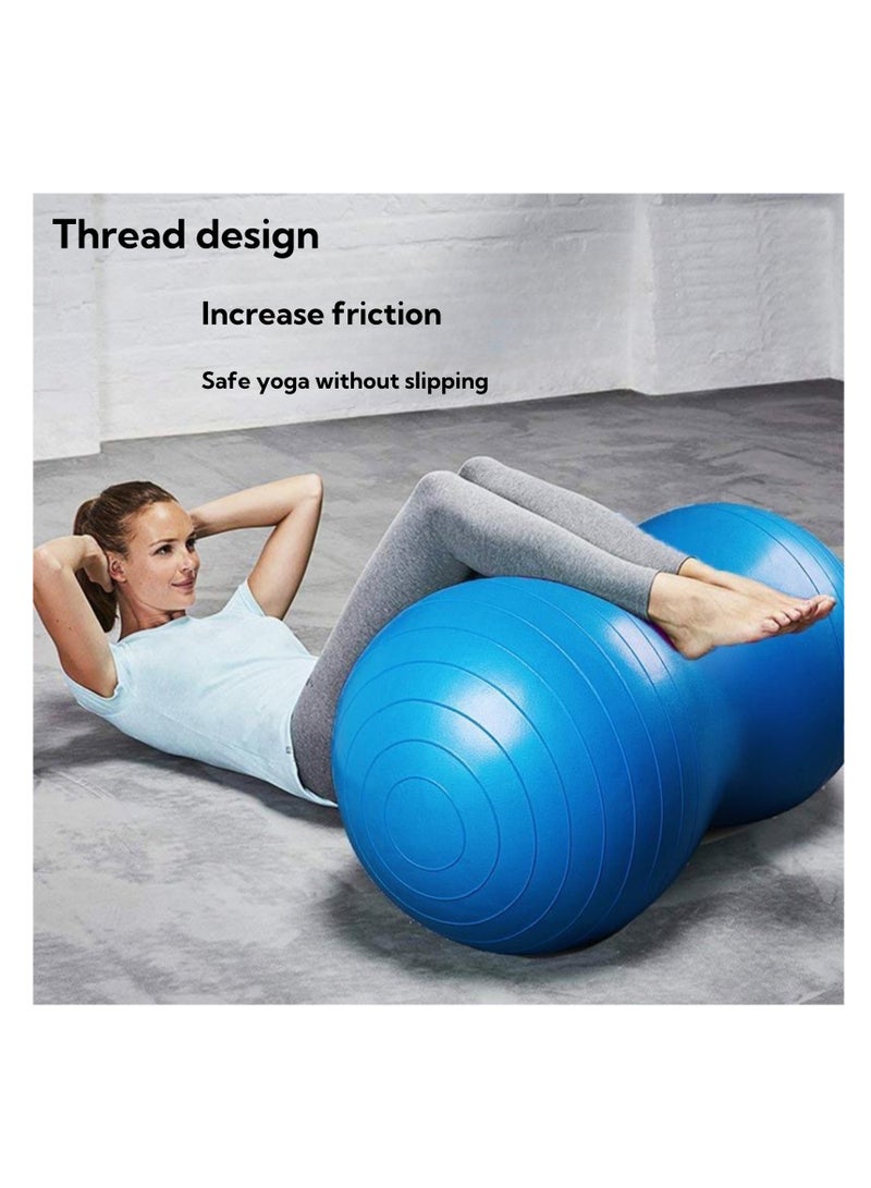 نوفولان كرة اليوجا من NOVOLAN - كرة استقرار على شكل حبة الفول السوداني لتدريب التوازن وقوة الجذع - كرة تمارين مضادة للانفجار للمنزل واللياقة البدنية في صالة الألعاب الرياضية - تتضمن مضخة وشريط تمدد اليوجا (45 × 90 سم) - Image 2