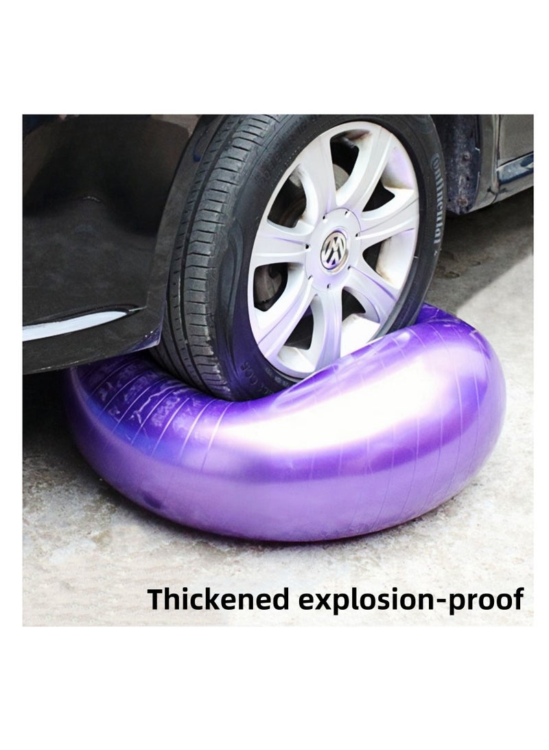 نوفولان كرة اليوجا من NOVOLAN - كرة استقرار على شكل حبة الفول السوداني لتدريب التوازن وقوة الجذع - كرة تمارين مضادة للانفجار للمنزل واللياقة البدنية في صالة الألعاب الرياضية - تتضمن مضخة وشريط تمدد اليوجا (45 × 90 سم) - Image 3