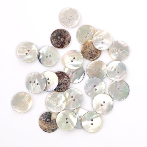 Winfox 50PCS White Mother of Pearl Buttons SetNatural Shell Sewing Buttons for DIY Crafts Shirts Suits Blazers Clothes 115mm 2 Holes - Image 1