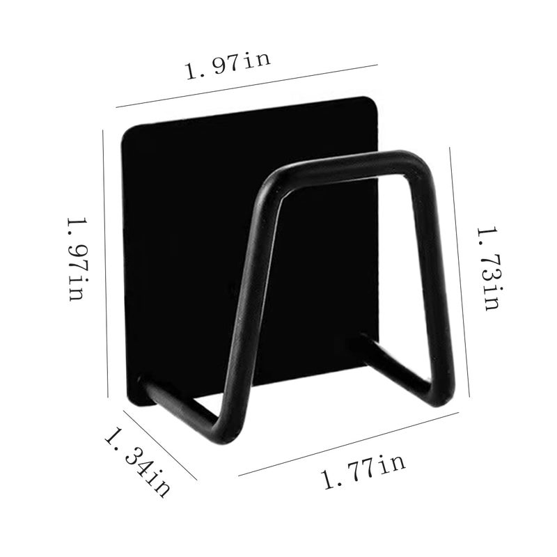 LEFTSTARER 4 Pack Sink Sponge Holder for Kitchen Sink Caddy Premium SUS304 Stainless Steel Rustproof Waterproof Quick Drying Small Strong Adhesive Sponge Holder (4) 3.black X 4pcs - Image 2