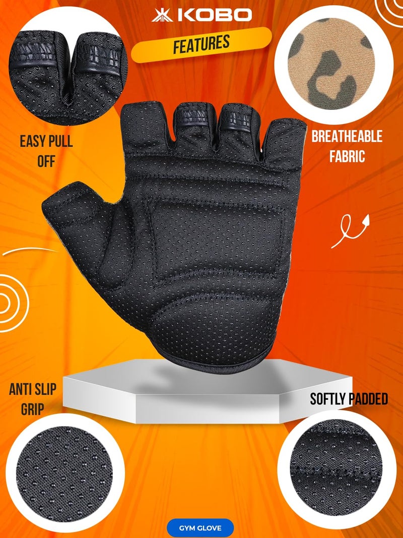 Kobo WTG-67 Weight Lifting Gym Gloves Hand Protector for Fitness Training - Image 3