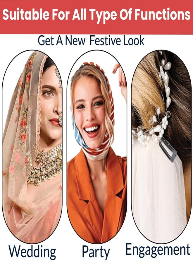 Cart Log CartLog Dupatta Clips for Brides | Bridal Saree Pallu Chunni Setting Holding Safety Pin for Head |Bridal Dupatta Holder Clips for Secure Saree & Lehenga Draping (black color) Pack of 3 - Image 4