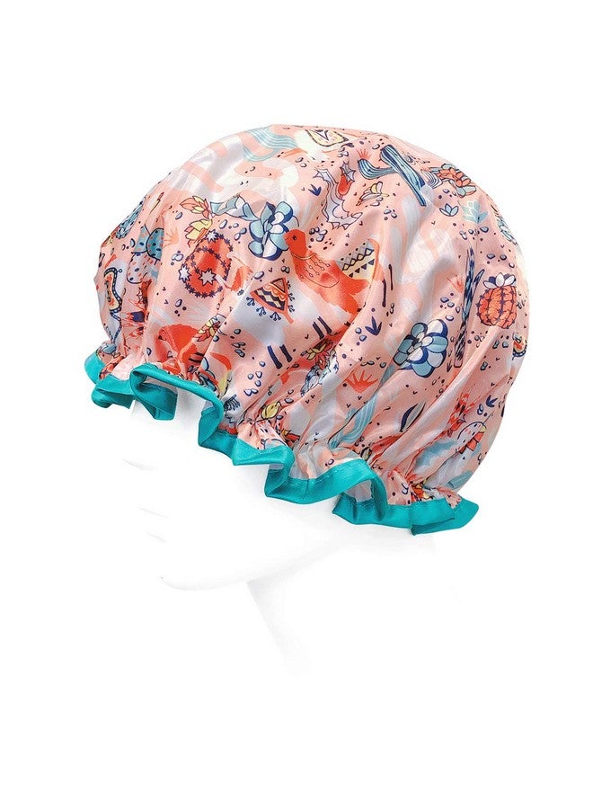 Wrapables ® Stylish Double Layer Waterproof Shower Caps (Set Of 4)Llamas & Ocean Fun - Image 4