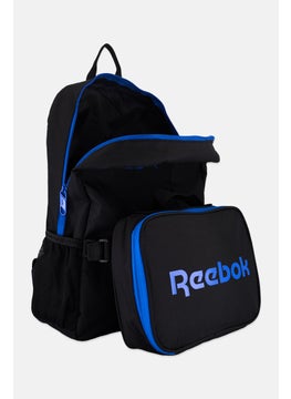 Reebok Men 2 Pcs Brand Logo Backpack And Lunch Bag 41 H x 29 L x 8 W cm, Black  - Image 3