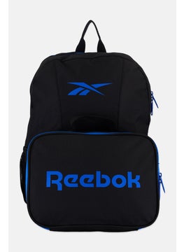 Reebok Men 2 Pcs Brand Logo Backpack And Lunch Bag 41 H x 29 L x 8 W cm, Black  - Image 1