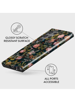 BURGA BURGA Phone Case Compatible with Samsung Galaxy S24 Ultra Mobile Phone Case Hybrid 2 Layer Hard Shell Silicone Protective Case Bloomy Garden Vintage Scratch Resistant Shockproof Cover  - Image 3