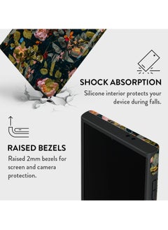 BURGA BURGA Phone Case Compatible with Samsung Galaxy S24 Ultra Mobile Phone Case Hybrid 2 Layer Hard Shell Silicone Protective Case Bloomy Garden Vintage Scratch Resistant Shockproof Cover  - Image 4