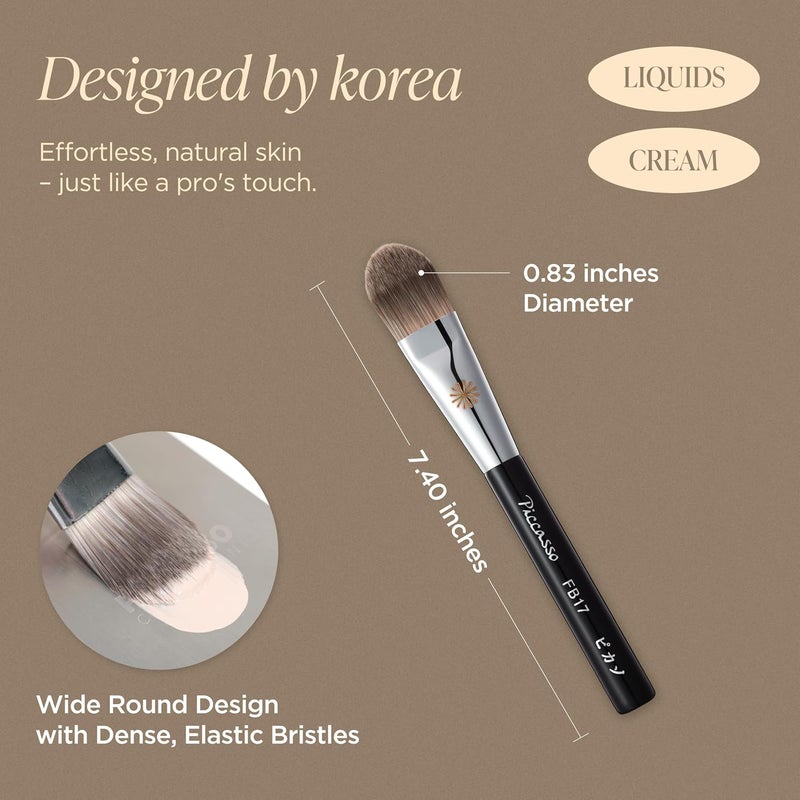Piccasso Brush Shiny Creation FB17 Foundation Brush for Face Makeup Brushes - Image 2