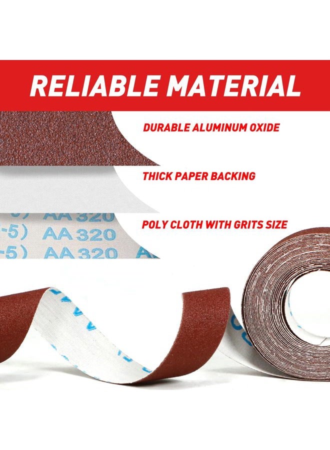 Pukamam Emery Cloth Roll, 6 Grits Sandpaper Roll 80 120 240 320 400 600 Emery Cloth for Metal, Wood, Automotive Furniture, Wet/Dry Sanding Paper with Dispenser, 6 Meters Per Roll - Image 3