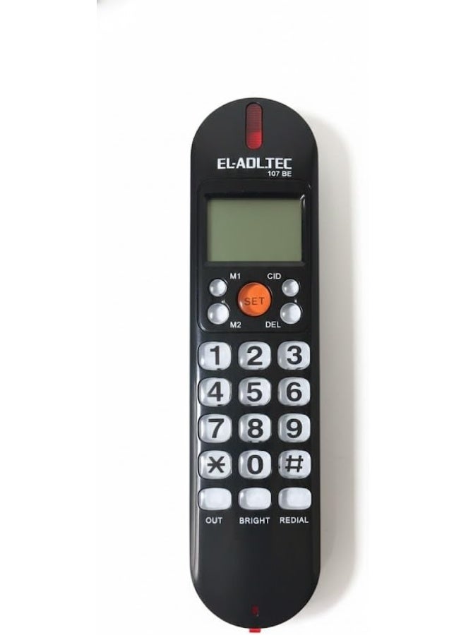 EL-Adl.Tec EL-Adl Tec Corded Landline Telephone 107BE - Black - Image 1