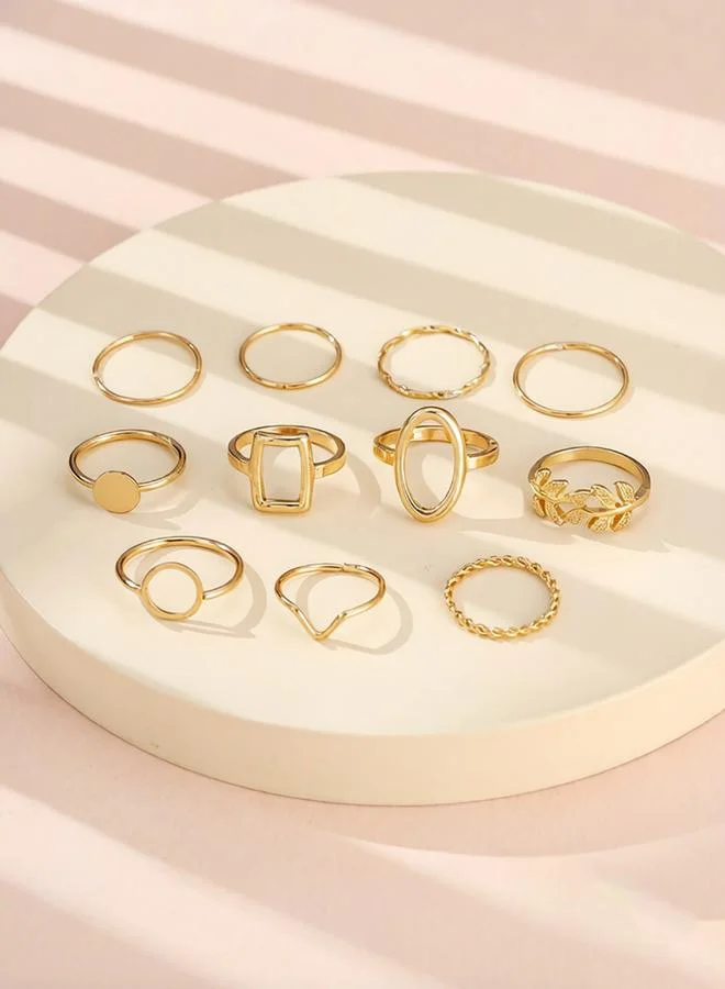 Take Two Pack of 11 - Gold Tone Stackable Rings
