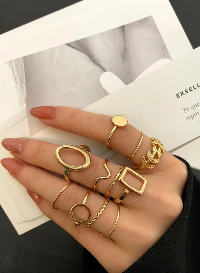 Take Two Pack of 11 - Gold Tone Stackable Rings