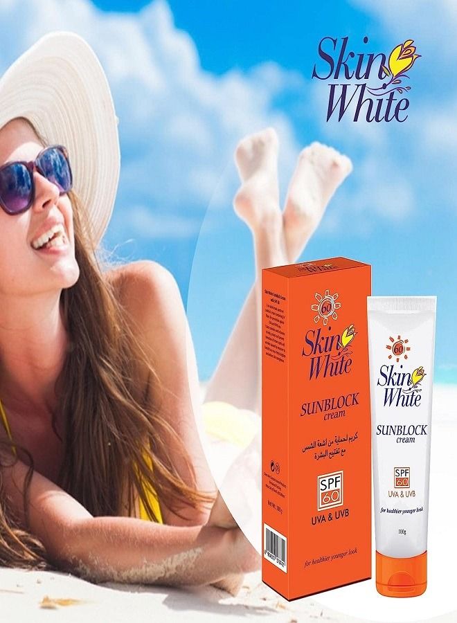 SkinWhite كريم الوقاية من أشعة الشمس سكين وايت SPF 60 100 جرام - Image 4