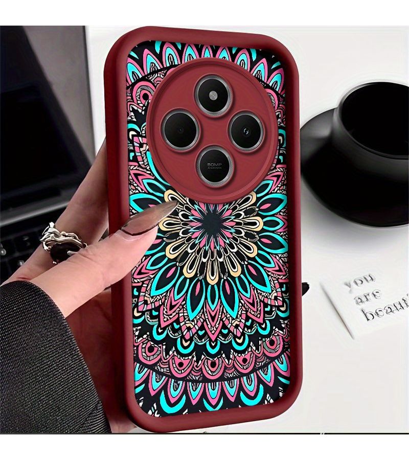 Phone Case Red Mandala Soft TPU Protective Cover Shockproof For POCO C75 4G - Image 5