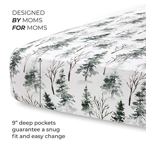 Pobibaby Pobi Baby - Premium Fitted Crib Sheets for Standard Crib Mattress - Ultra-Soft Cotton Blend, Stylish Woodland Pattern, Safe and Snug for Baby (Magical-Woods) - Image 4