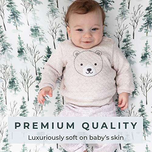 Pobibaby Pobi Baby - Premium Fitted Crib Sheets for Standard Crib Mattress - Ultra-Soft Cotton Blend, Stylish Woodland Pattern, Safe and Snug for Baby (Magical-Woods) - Image 2