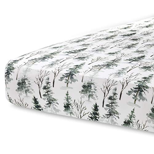 Pobibaby Pobi Baby - Premium Fitted Crib Sheets for Standard Crib Mattress - Ultra-Soft Cotton Blend, Stylish Woodland Pattern, Safe and Snug for Baby (Magical-Woods) - Image 1