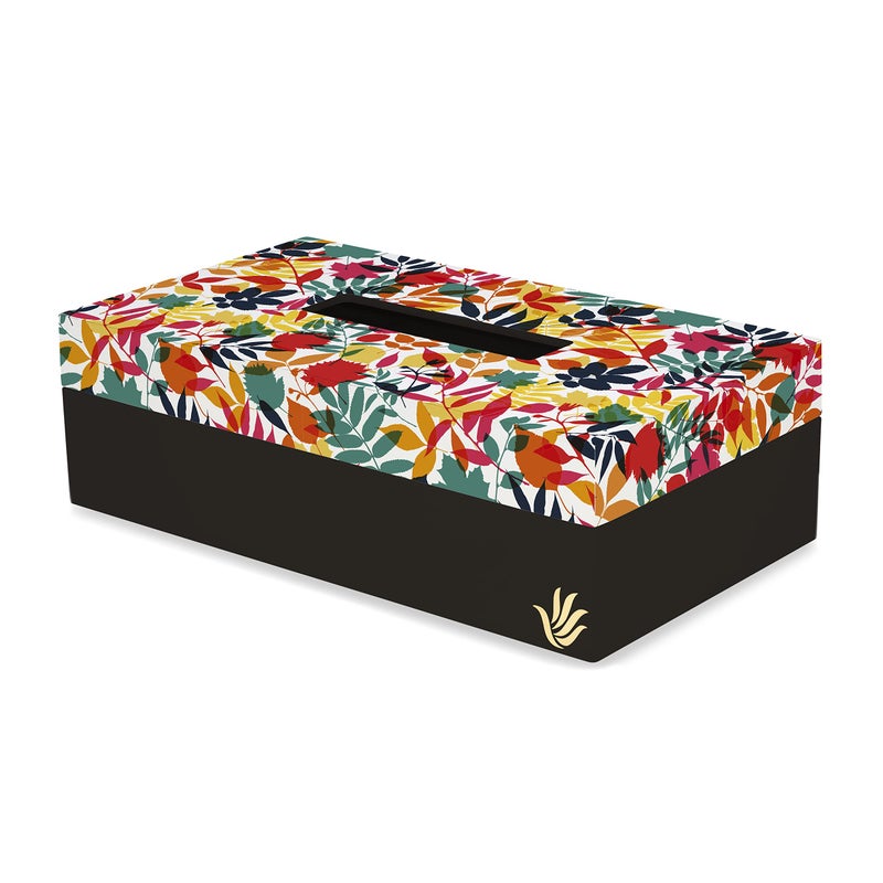 BRAHMA DESIGN Tissue Paper Holder | Autumn Leaves | Wooden Tissue Paper Box & Tissue Holder | Tissue Box for Home | Car Tissue Holder | Refillable Tissue Box for Car | Size 9" x 5" x 2.75" - Image 5