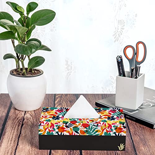 BRAHMA DESIGN Tissue Paper Holder | Autumn Leaves | Wooden Tissue Paper Box & Tissue Holder | Tissue Box for Home | Car Tissue Holder | Refillable Tissue Box for Car | Size 9" x 5" x 2.75" - Image 2