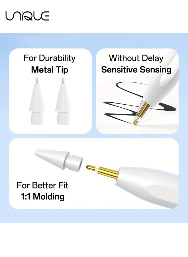 Unique 8 Pcs Replacement Tips for Apple Pencil 2nd Gen & 1st Gen - Apple Pencil Spare No Wear Out Fine Point Precise Control Tip - Plastic Tips/Metal Tips  - Image 4