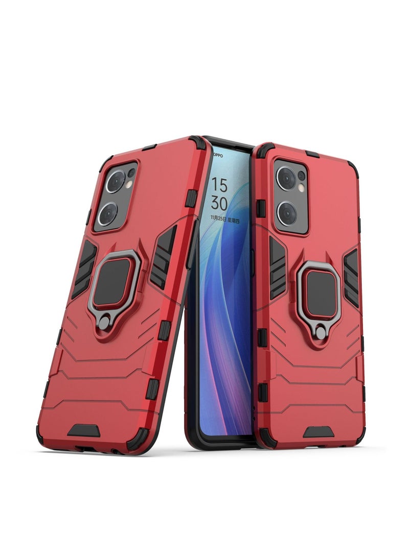 Red Protective Cover With Ring Bracket For Oppo - Image 1