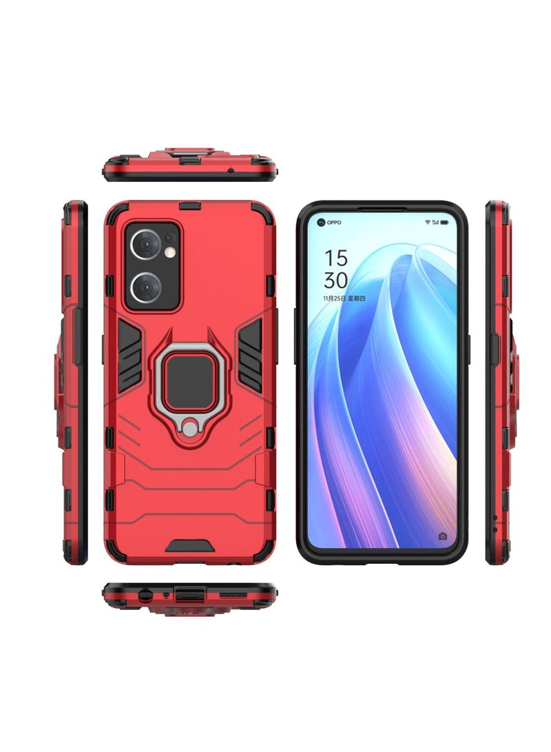 Red Protective Cover With Ring Bracket For Oppo - Image 2