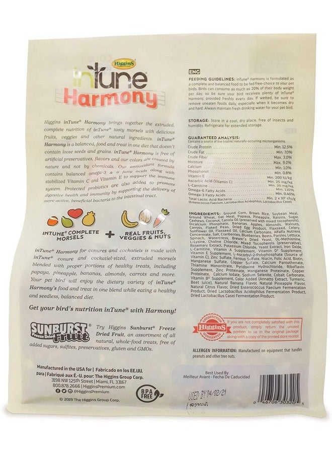 HigginS 2 Pack Of Intune Harmony Food For Conures, Cockatiels, Lovebirds And Parrotlets, 2 Pounds Each  - Image 2
