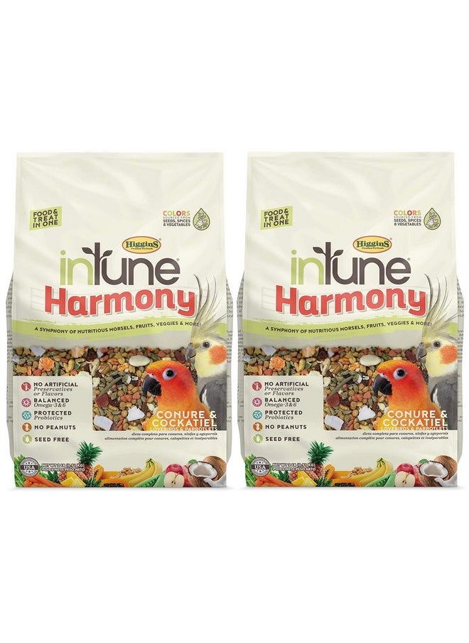HigginS 2 Pack Of Intune Harmony Food For Conures, Cockatiels, Lovebirds And Parrotlets, 2 Pounds Each  - Image 1