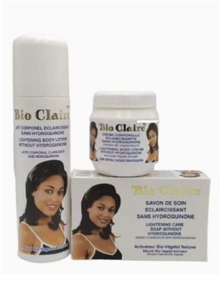 BIO Claire Lotion 210 ml Cream 130 ml And Soap 190 grams For Skin Care And Lightening 