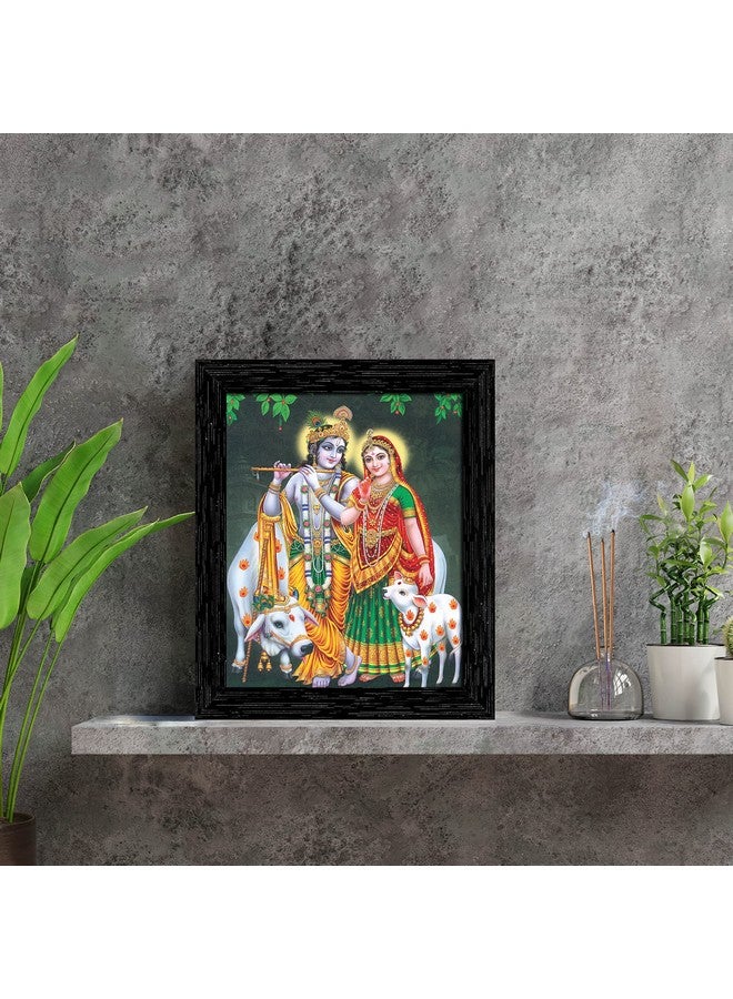 Indianara Indianara Radha Krishna Framed wall Painting with Table Top 2191TTBK (8 ix 6 inch) -WITH FRAME & GLASS - Image 2