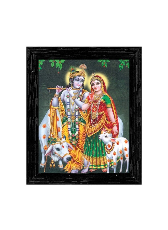 Indianara Indianara Radha Krishna Framed wall Painting with Table Top 2191TTBK (8 ix 6 inch) -WITH FRAME & GLASS - Image 1