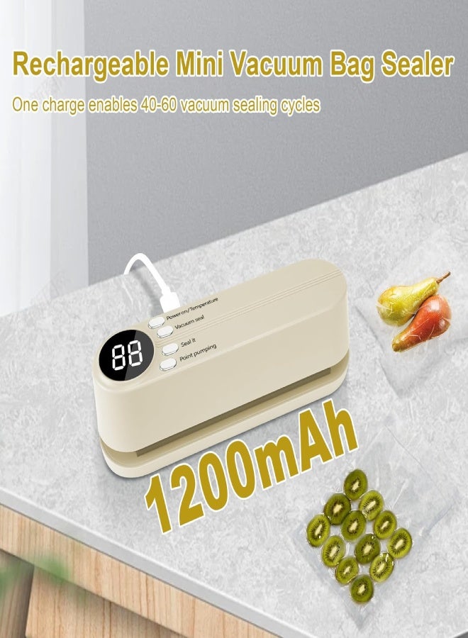 AROAQ Mini Bag Sealer, 3 in 1 Heat Sealer, Vacuum Sealer for Dry/Moist Food, 40-60 Vacuum Sealing Uses, Portable Rechargeable Chip Bag Sealer for Food Storage - Image 2
