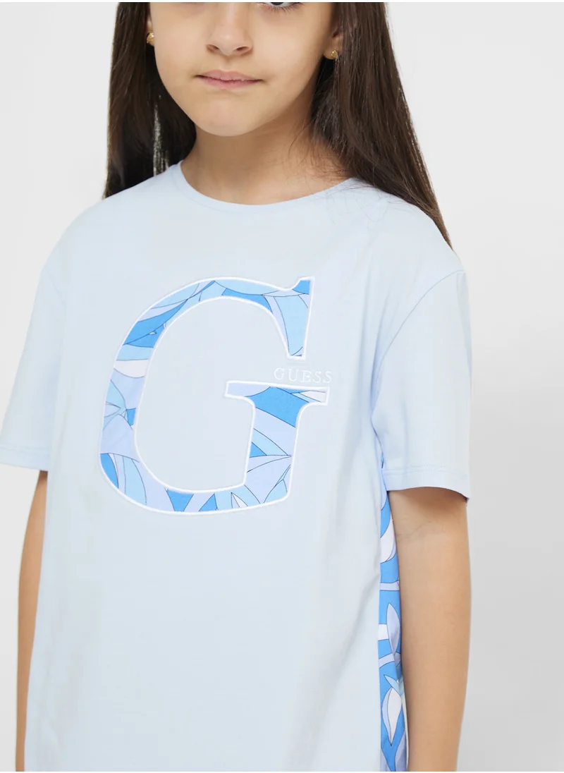 GUESS Kids Logo High Low Loose T-Shirt