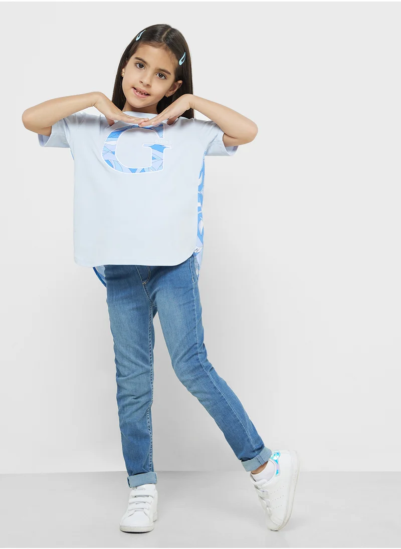 GUESS Kids Logo High Low Loose T-Shirt