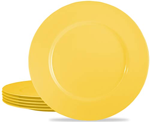 Reston Lloyd Calypso Basics by Reston Lloyd Melamine Dinner Plate, Set of 6, Lemon - Image 1