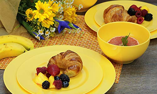 Reston Lloyd Calypso Basics by Reston Lloyd Melamine Dinner Plate, Set of 6, Lemon - Image 4