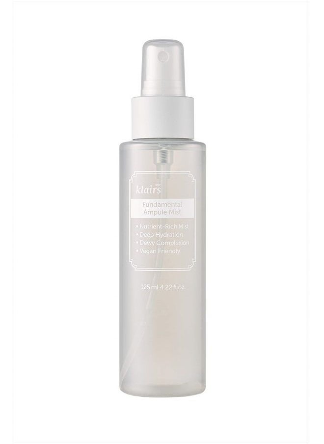 DearKlairs - Fundamental Ampule Mist 4.22 Fl Oz, all skin types, ampule in a bottle, face toner spray, composed of green tea water - Image 1