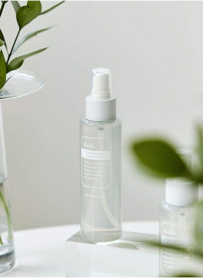 DearKlairs - Fundamental Ampule Mist 4.22 Fl Oz, all skin types, ampule in a bottle, face toner spray, composed of green tea water - Image 1
