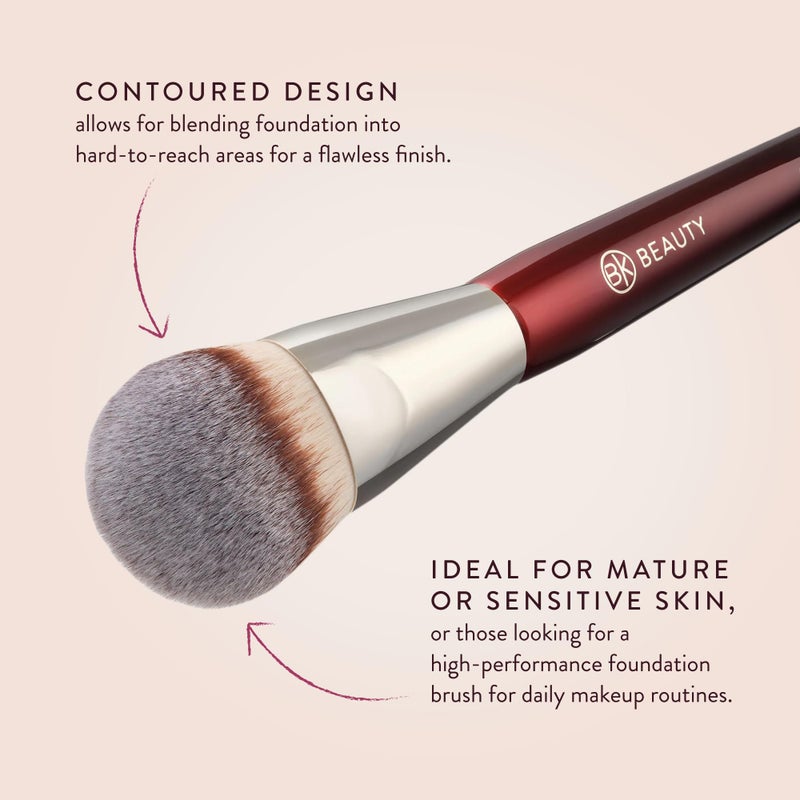 BK BEAUTY BRUSHES - 101 CONTOURED FOUNDATION BRUSH - Contoured Foundation Brush - Foundation Makeup Brushes - Face Brush For Liquid Or Cream Foundations - Image 5