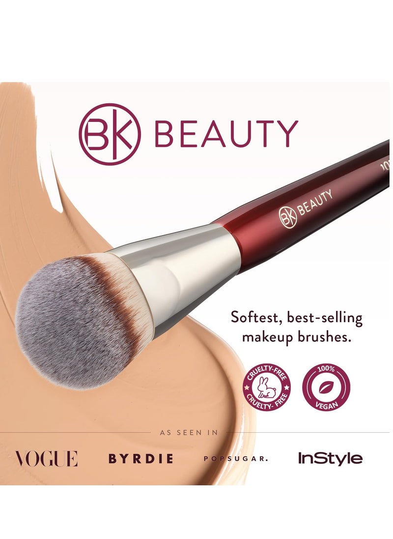 BK BEAUTY - BK BEAUTY BRUSHES - 101 CONTOURED FOUNDATION BRUSH - Contoured Foundation Brush - Foundation Makeup Brushes - Face Brush For Liquid Or Cream Foundations - Image 1