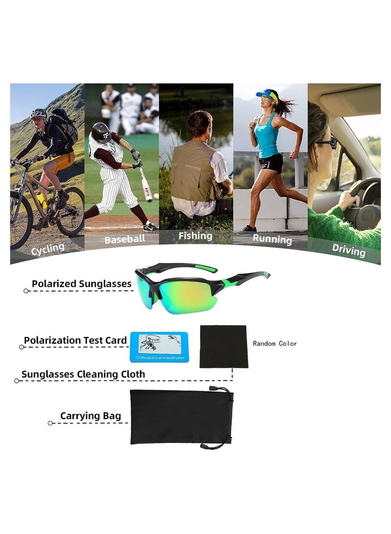 KASTWAVE Polarized Sports Glasses, Cycling Sunglasses for Men Women, Sunglasses Set for Cycling Baseball Golf Fishing Driving Running - Image 5