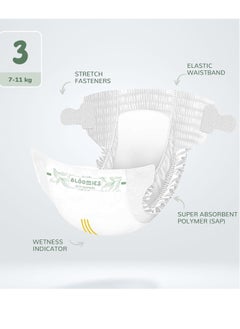Bloomies Premium Baby Diapers with wetness indicator | Eco-friendly and Hypoallergenic Nappies Made with 100% Bamboo Size 3 for babies 7-11kg x 22pcs  - Image 4