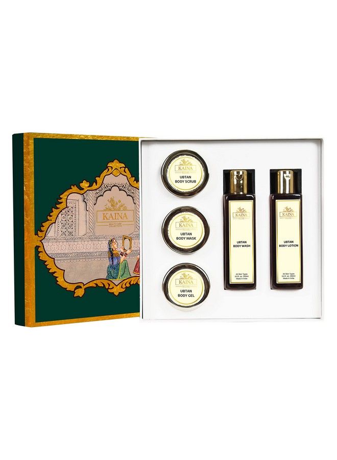 KAINA BEAUTY CARE COLLECTIONS Kaina Ubtan Body Polishing Kit For Skin Nourishing; Organic Herbs; Tan Removal; Intense Moisturization; A Combo Of Body Scrub Body Gel Body Mask Body Wash & Body Lotion  - Image 3