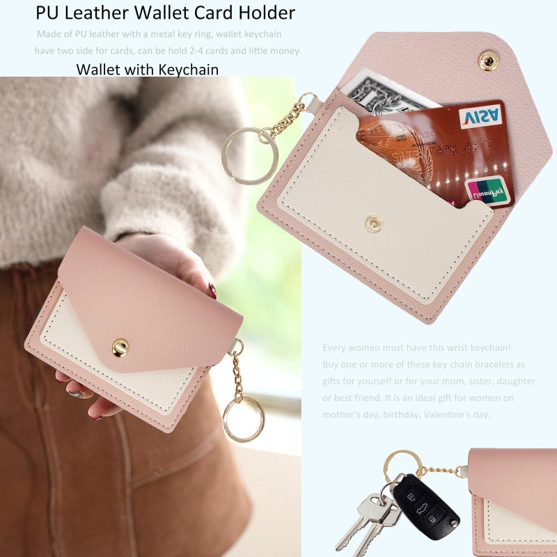 BIHRTC Boho Macrame Keychain for Women â€“ Handmade Bracelet, Leather Card Wallet & Lipstick Holder, Cute Flower Keyring Wristlet Key Chain - Image 5