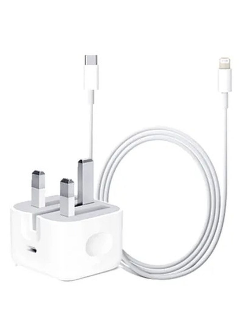 Rabos - USB-C Power Adapter With Type-C To Lightning Cable White - Image 1