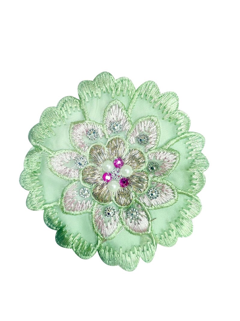 Little Shoppe Embroidered Floral Sewing Patch for Making Sarees LehengaBaby Frocks KurtisDressesClothesTops and Tunics Blouse Saree Jacket Jeans Art and Craft Supply Size 8cm 8Cm Pack of 6 pieces  - Image 2